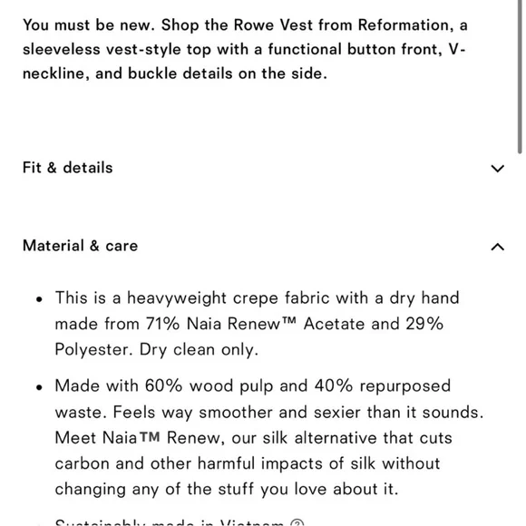 NWT • Rowe vest in black - size 4 - Picture 5 of 9